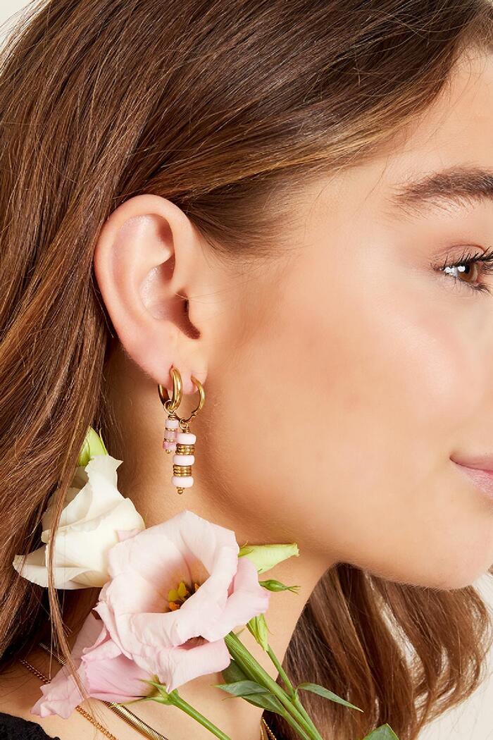 Boucles d'oreilles colorées - collection #summergirls Rose Acier inoxydable Image3